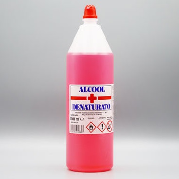 Alcol Etilico Denaturato rosa 90° gradi flacone da 1 litro - alcool